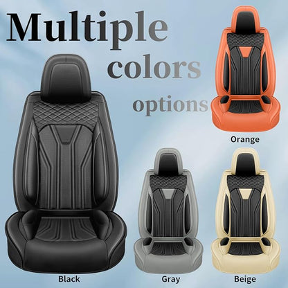 Fit Altima Car Seat Covers for Nissan Altima 2010-2025 2026- Full Set Premium Leather, Waterproof&Breathable, All-Weather Seat Cushion Protecto & Airbag Compatible, 2 Front Seat All Black - Image 9
