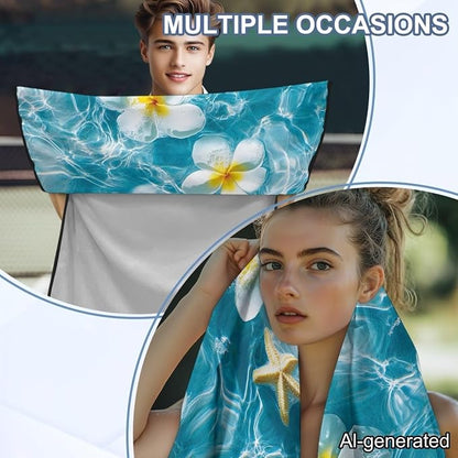 Horeset Tropical Flower Car Seat Towel Cover – Absorbent Sand Proof & Soft, Multi-Function for Beach/Gym, Universal Fit for SUV Sedan Truck - Image 7
