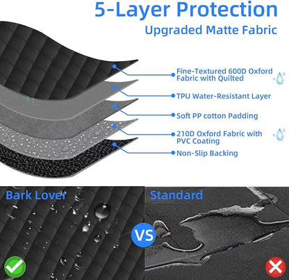 Bark Lover Deluxe Dog Seat Cover for Front Seat-More Durable Spill-Resistant Front Seat Protector, High Heat Resistant and Nonslip Front Seat Cover for Dogs Kids, Universal Size (Black, 2 Pack) - Image 8