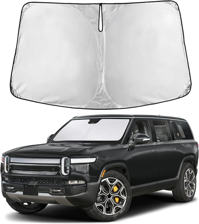 Autovir Windshield Sun Shade Fit for 2022-2024 2025 2026 Rivian R1T R1S | Sunshade, Front Car Window Shades Sun Visor, Blocks UV Rays & Heat, Car Accessories by Autovir