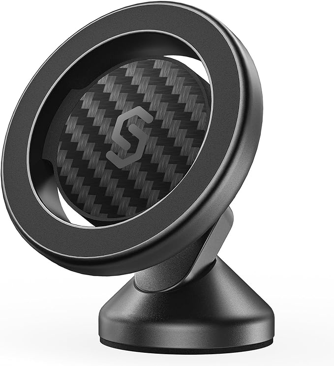 SYNCWIRE MagSafe Car Mount - Flexible Rotation Magnetic Phone Holder for Dash, Strong Magnets, Universal Compatible iPhone, Samsung, Pixel - MagSafe Car Accessories | 360° Rotating Strong Magnet Phone Mount with 3M VHB Adhesive, Compatible with iPhone ... by SYNCWIRE