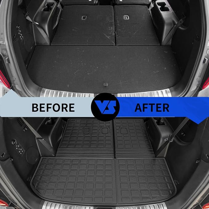 Rongtaod Floor Mats Set for 2020-2025 Hyundai Palisade | Trunk Mat with Backrest Mat Cargo Mat Cargo Liner TPE All Weather Back Seat Cover Protector 2024 Palisade Accessories - Image 6