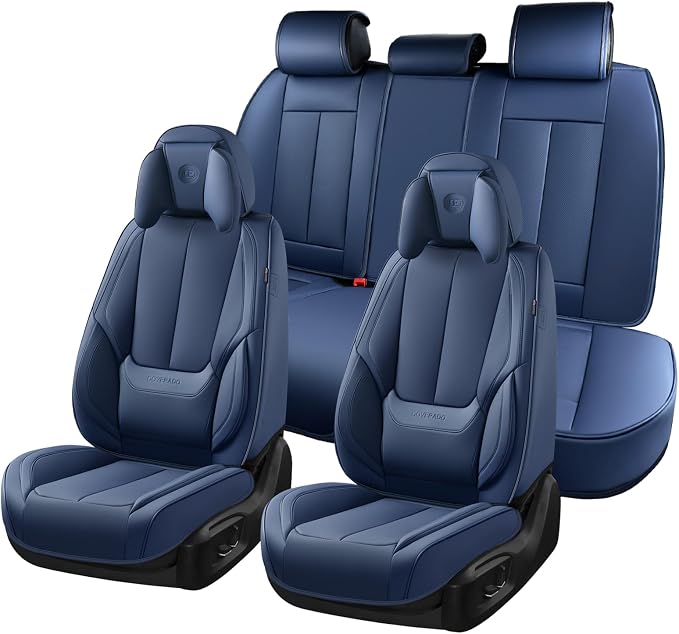 Coverado Car Seat Covers, Seat Covers for Cars, Waterproof Leather Auto Seat Protectors, Leather Car Seat Cushion, Car Interiors Accessories Universal Fit for Most Cars by COVERADOAUTO