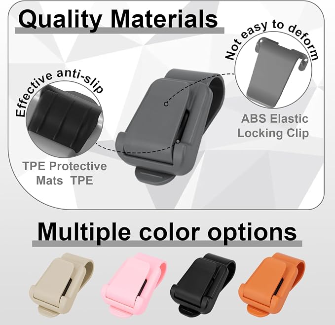 BFXM 2Pcs Sunglass Holder for Car Visor | Sunglasses Visor Clip for Car, Trucks, SUVs (Gray) - Image 4