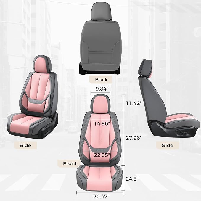 Coverado Car Seat Covers, Seat Covers for Cars, Waterproof Leather Auto Seat Protectors, Leather Car Seat Cushion, Car Interiors Accessories Universal Fit for Most Cars - Image 3