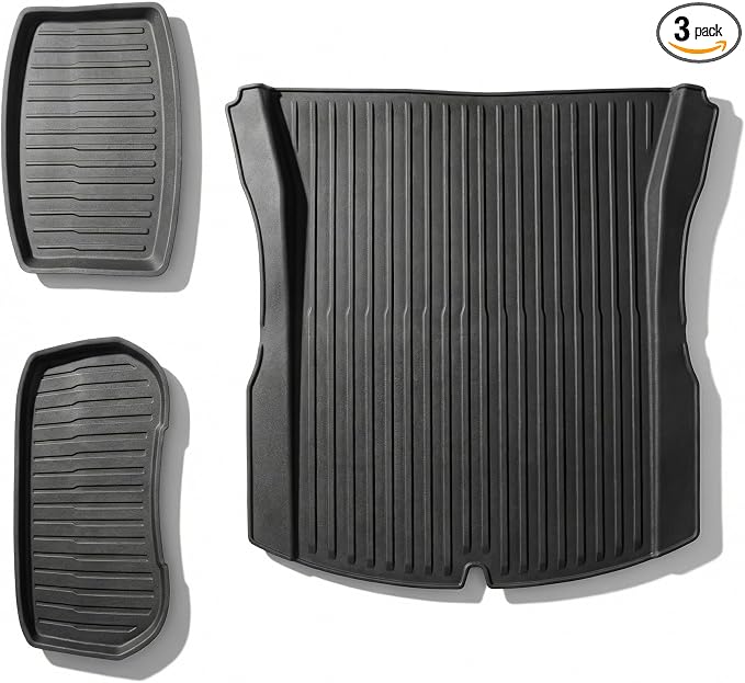All Weather Cargo Liners for Tesla Model 3 Highland 2024/2025/2026 Accessories Trunk Mats,Frunk Rear Trunk Tray Mats by CYBERBEANS%C2%AE
