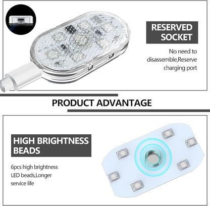 4PCS Wireless LED Lights for Car,7 Colors Magnetic Interior Light (4PCS) | 7 Colors Touch Control,Magnetic USB Rechargeable Design,Universal Portable Auto Interior Decor - Image 6