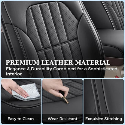 Truckiipa Dodge Ram Seat Covers Full Set, Full Coverage Luxury Car Seat Covers Waterproof Leather Protector Truck Accessories, Custom Fit for 2002-2018 Ram 1500, 2002-2025 Ram 2500 3500 Crew Mega Cab - Image 6