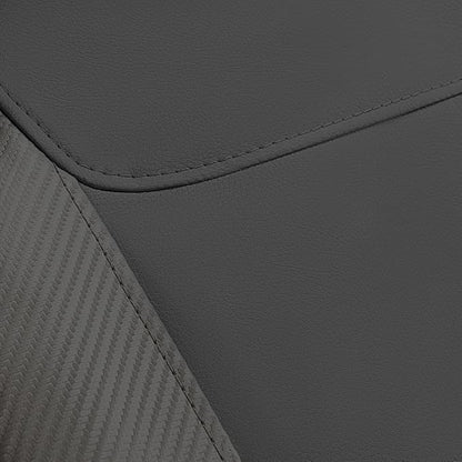 Flying Banner car seat Covers Protects Water Proof Faux Leather Carbon Fiber Fronts Gray Gray - Image 7