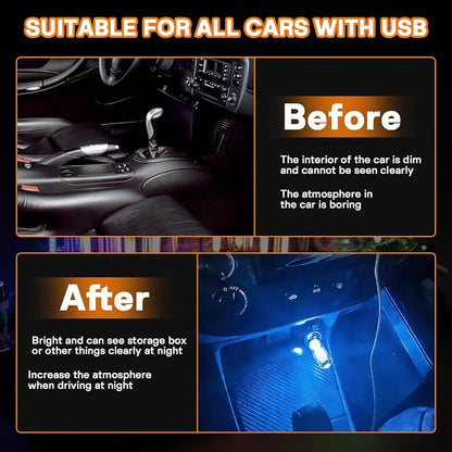 2PCS USB LED Lights for Car Interior, Mini Ambient Lighting Car Interior Lights, Touch Control Car USB Light, Decorative Night Light for Vehicle Bedroom Camping(Blue) - Image 5