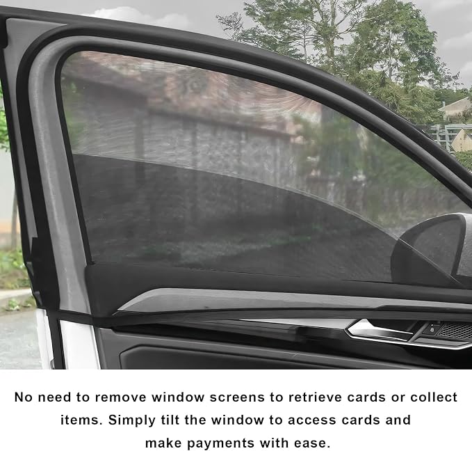 4 PCS Car Window Shades, Double-Layer Automotive Front & Rear Side Window Sunshade Blocks UV Rays & Sun Glare, Breathable Mesh Screen Stretch Sun Protection Cover for Most SUVs - Image 5