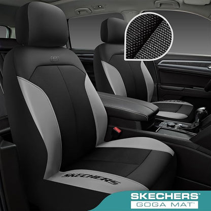 Skechers Car Seat Covers,GOGA Mat Oxford Cloth Seat Covers,Waterproof Car Seat Covers Full Sets,Automotive Universal Fit Seat Cover for Most Cars, Suvs, Trucks,Gray - Image 2