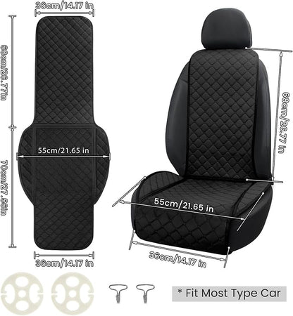surpassme Comfortable Car Seat Covers Universal Front Seat Covers for Car Accessories, Padded Car Interior Covers for Automotive, SUV, Truck, and Van(Black) - Image 2