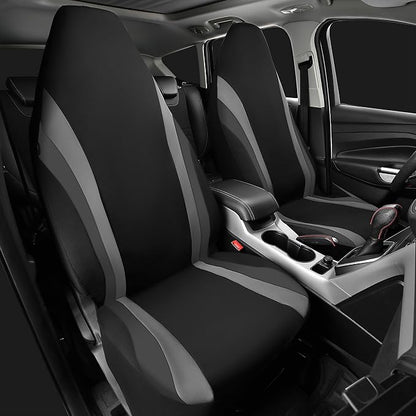 CAR PASS AquaShield Neoprene Waterproof Car Seat Covers for Front Seats Only, High Back Bucket Seat Cover,Airbag Compatible,Line Rider Seat Covers Universal Fit for Truck Van SUV (Black and Gray) - Image 2