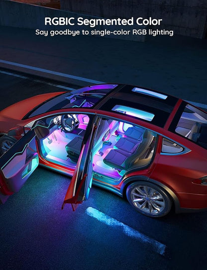Govee Car LED Strip Lights, Smart RGBIC Interior Car Lights, APP Control | 4 Music Modes and 16 Million Colors, 2 Lines Design LED Lights for Car Decor, DC 12V - Image 2