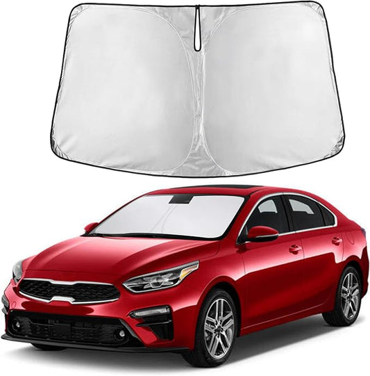 Autovir Windshield Sun Shade Fit for 2019-2024 2025 2026 Kia Fit Forte | Sunshade, Front Car Window Shades Sun Visor, Blocks UV Rays & Heat, Car Accessories by Autovir