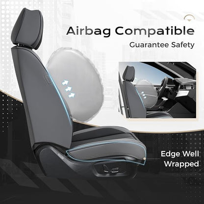 Coverado Car Seat Covers, Seat Covers for Cars, Waterproof Leather Auto Seat Protectors, Leather Car Seat Cushion, Car Interiors Accessories Universal Fit for Most Cars - Image 5