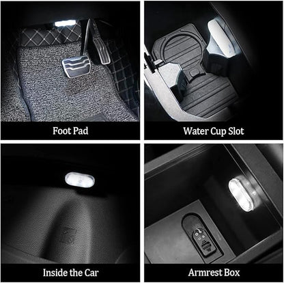 2 PCS Car Led Lights Interior,White Ambient Lighting Car Interior,USB Rechargeable Car Interior Reading Light,Portable Led Lights for Car - Image 6