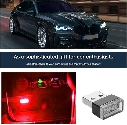 Dickno 4 PCS USB LED Car Interior Atmosphere Lamp, Portable Mini LED Night Light, Plug-in USB Interface Trunk Ambient Lighting Kit, Universal Vehicle Interior Accessories (Blue+Red) - Image 6
