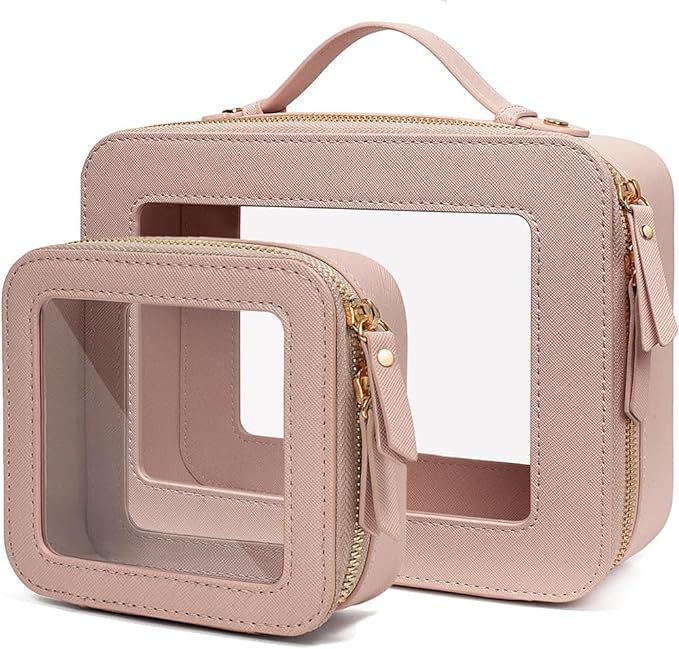 Clear Makeup Bag Small, TSA Approved Portable Toiletry Bag with Zipper Cosmetic Travel Bag Makeup Organizer Case Mini Makeup Pouch for Purse Car Organizer Bag for Women Men by FFpaw