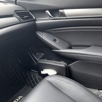 Car Tissue Holder, Sun Visor Napkin Holder, Car Visor Tissue Holder, PU Leather Backseat Tissue Case Holder for Auto,Vehicle (Black) - Image 3