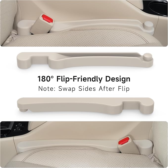 Givifive Car Seat Gap Filler Organizer 2Pack Soft Foam 3IN1 Multifunctional | Seat Side Gap Filler Strip with Slot & Hook Universal Fit Car SUV Truck Fill The Gap Between Seat & Console (Narrow Ivory) - Image 6