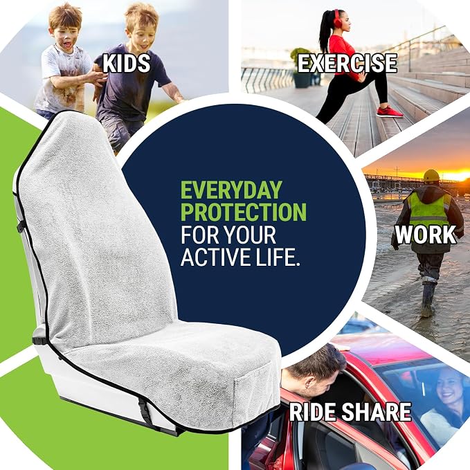 Season Guard Waterproof Towel Seat Cover, Universal Fit Non-Slip Font Cover - Image 3