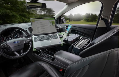 AutoExec Reach Desk Front Seat Car Desk and Portable Workstation with Phone Mount, Printer Stand and Phone Vent Clip, Army Green - Image 7