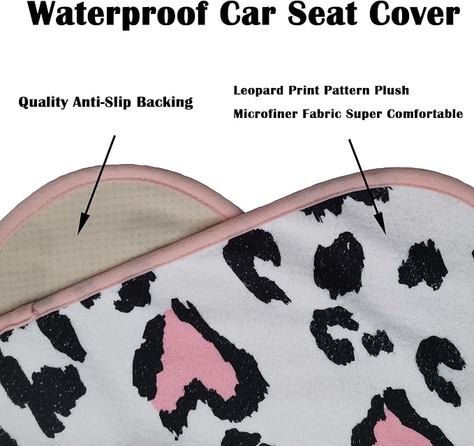 Car Seat Cover Protector Front Seats,for Gym Workout,Running,Swimming,Beach and Hiking,Waterproof Sweat Towel Bucket Seat Covers for Cars SUV Trucks (Leopard Print, 2Pcs) - Image 5