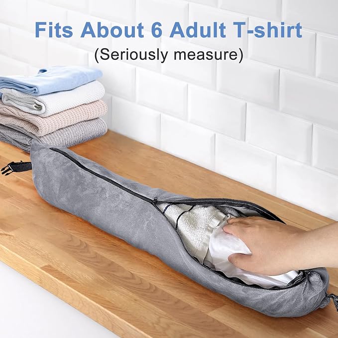 Stuffable Travel Pillow for Extra Luggage, Velvet Travel Neck Pillow Storage Bag with Adjustable Neck Size, Fits About 6 T-Shirts Travel Essentials Multifunctional Sleeping Rest Cushion - Image 2