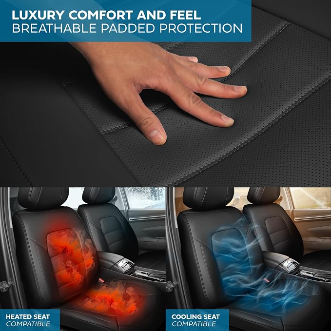 MotorBox Cabin King Black Label Leather Seat Covers for Trucks & Cars | Black Car Seat Covers, Waterproof Leather Seat Covers, Car Accessories, Seat Protector, Universal Fit - Image 7