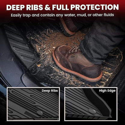 LASFIT Floor Mats for Ford Explorer 2020-2026 7 Passenger Accessories | TPE All Weather Protector Anti-Slip Floor Liners, 2026 2025 2024 2023 2022 2021 2020 Explorer 7 Seats 1st& 2nd& 3rd Row Black - Image 2