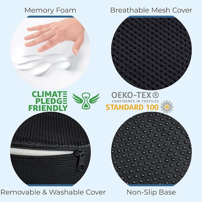 5 STARS UNITED Donut Pillow for Tailbone Pain & Hemorrhoids – Large Memory Foam Lifting Cushion for Bed Sore-Prone Areas & Pressure Relief – Prostate, Postpartum & Pregnancy Support, Black Mesh Cover - Image 6