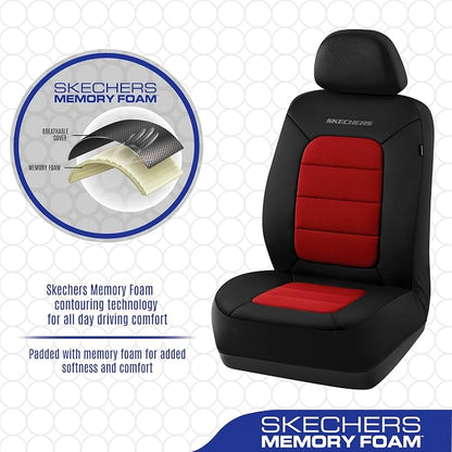 Skechers Memory Foam Seat Covers,Thick Cool Touch Fabric Car Seat Covers,Car Seat Cover Full Set,Airbag Compatible,Automotive Comfort Protection for Most Cars,Vans,Trucks,SUV,Red - Image 5