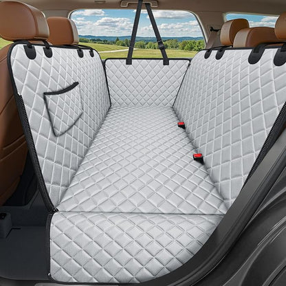 URPOWER Dog Car Seat Cover for Back Seat, Waterproof Hammock for Car & SUV | 600D Oxford, Side Flaps with Zippers, Scratch Resistant, Non-Slip, Easy Install, Machine Washable, Dog Seat Belt Included by URPOWER