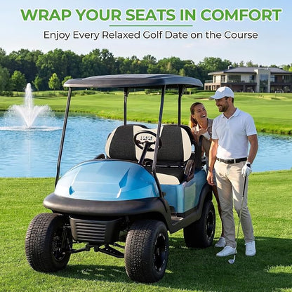 10L0L Golf Cart Seat Covers for Yamaha EZGO Club Car Seat Towel Cushion | Breathable Mesh All-Season Front/Rear Seat Blanket, UV Resistant, Cool Comfort, Machine Washable, Easy On, Great Golf Gift - Image 5
