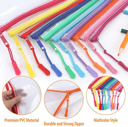 YOPCDJ 20PCS Mesh Zipper Pouch Bags Storage Bags, A5 Reusable Clear Zipper Pouches for Travel and Classroom Board Game Organization - Image 3