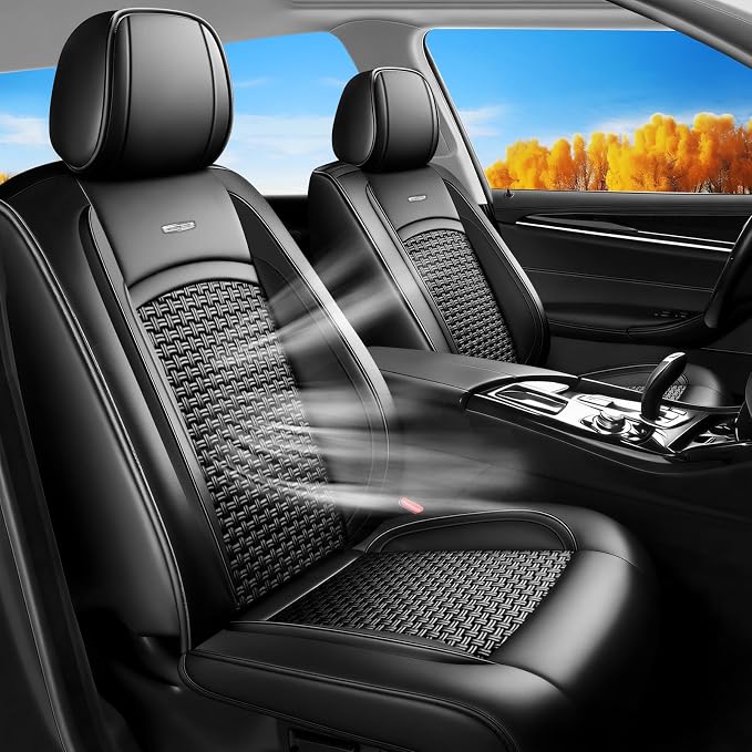 Fit Tundra Car Seat Covers for Toyota Tundra 2007-2025 2026, Summer Ice Silk Breathable, Waterproof, All-Weather Automotive Seat Cushion Protector, Airbag Compatible (5 Seats, Black) by Unknown