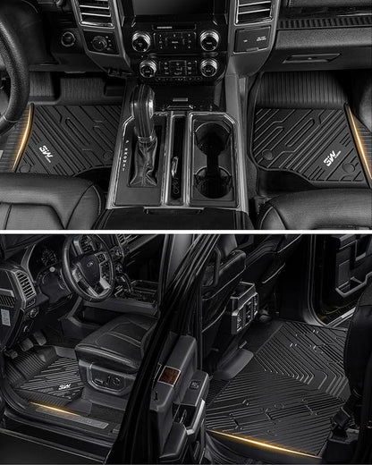 3W Floor Mats & Truck Bed Mat for Nissan Frontier 2025 2024 2023 2022 Crew Cab(NOT for 2nd with Under Seat Speaker), All Weather TPE Custom Fit Car Liner for Frontier | Frontier Crew Cab Pickup 5 FT/59.5inchs,NOT for 2nd with Under Seat Speaker,Anti-Sl... - Image 2