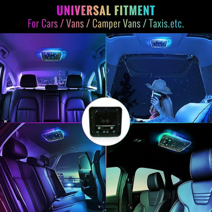 Universal Car Roof Dome Lights Replacement,Adjustable LED Ceiling Lamps Assembly w/Touch Screen,Car RV Interior Lighting w/Door Trigger Switch,Over-Head Roof Ambient Light,RGB (Meteor Style) - Image 7