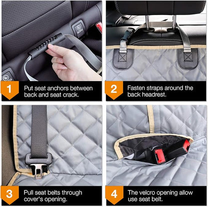 Car Seat Cover Waterproof Back Seat Cover for Kids and Dogs Without Smell Heavy Duty and Nonslip Rear Seat Protector Non Stick Fur Bench Seat Cover for SUV Van Easy to Install Machine Washable - Image 7