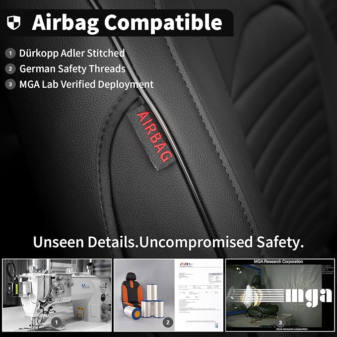 EKR Car Seat Covers for Subaru Forester 2019-2024(NO Base),Full Set | Custom Fit for Subaru Forester 2019-2024 (Not for Base),Full Coverage,Waterproof,Faux Leather(Black) - Image 3