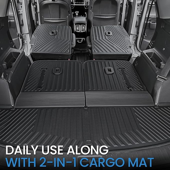 Kick Mats 2nd Row for Kia Sorento 2021-2026 Accessories | for 6 Seats Captain Chair Seat Back Protector, All Weather TPE, Odorless & Scratch Proof, Against Shoe Scuffs, Quick Clean - Image 6