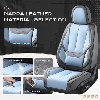 Coverado Car Seat Covers, Seat Covers for Cars, Waterproof Leather Auto Seat Protectors, Leather Car Seat Cushion, Car Interiors Accessories Universal Fit for Most Cars - Image 2