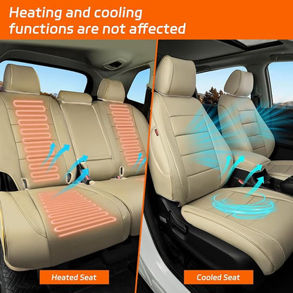 Ranaya Custom Fit Lexus Seat Covers for Lexus GX460 2012–2023 | for Base,Premium,Luxury,7-Passenger Full Set,(Fits 2nd Row Bench Seat),Waterproof Leatherette,Pet & Kid Friendly,Beige - Image 6
