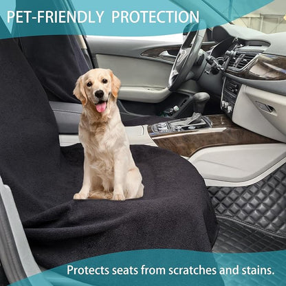 Car Seat Covers Universal Car Protective Front Seat Covers Washable Non-Slip Seat Protectors for Gym Workouts,Waterproof and Sweatproof Towel Seat Covers for Cars,Trucks, Jeeps (2 Pack Black) - Image 6