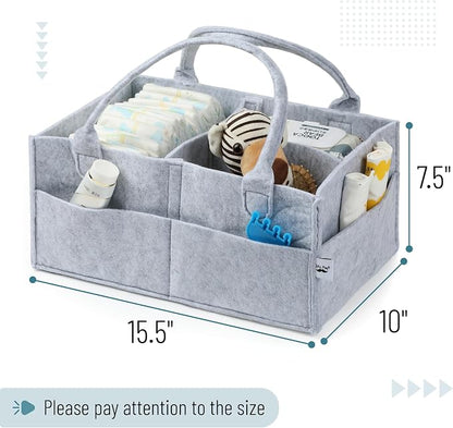 Mr. Pen- Baby Diaper Caddy Organizer, Gray, Large | Nursery Storage Bin and Car Organizer for Diapers and Baby Wipes - Image 2