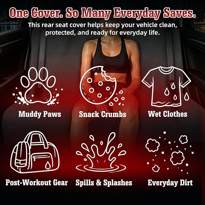 Car Seat Cover Towel, Waterproof Sweat Absorbent Back Seat Protector for Sedans SUVs & Minivans, Non-Slip Machine Washable Rear Bench Cover for Post-Gym, Beach, Pets & Kids (Gray) - Image 5
