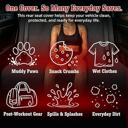 Car Seat Cover Towel, Waterproof Sweat Absorbent Back Seat Protector for Sedans SUVs & Minivans, Non-Slip Machine Washable Rear Bench Cover for Post-Gym, Beach, Pets & Kids (Gray) - Image 5