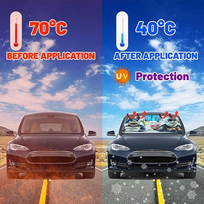 Funny Sharks Car Windshield Sun Shade Umbrella Sunshade Block UV Rays Sun Visor Protector Auto Windshield Sunshade to Keep Vehicle Cool for Cars Trucks & Suvs 57 X 30 in - Image 5